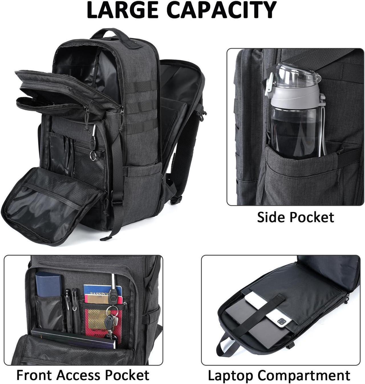 Alt view image 2 of 5 - MATEIN 17 inch Laptop Backpack, Large Military Tactical Backpack for Men TSA Approved, Water Resistant Gym Backpacks Computer Bag, Carry on Travel Rucksack for Work Army Camping Hiking