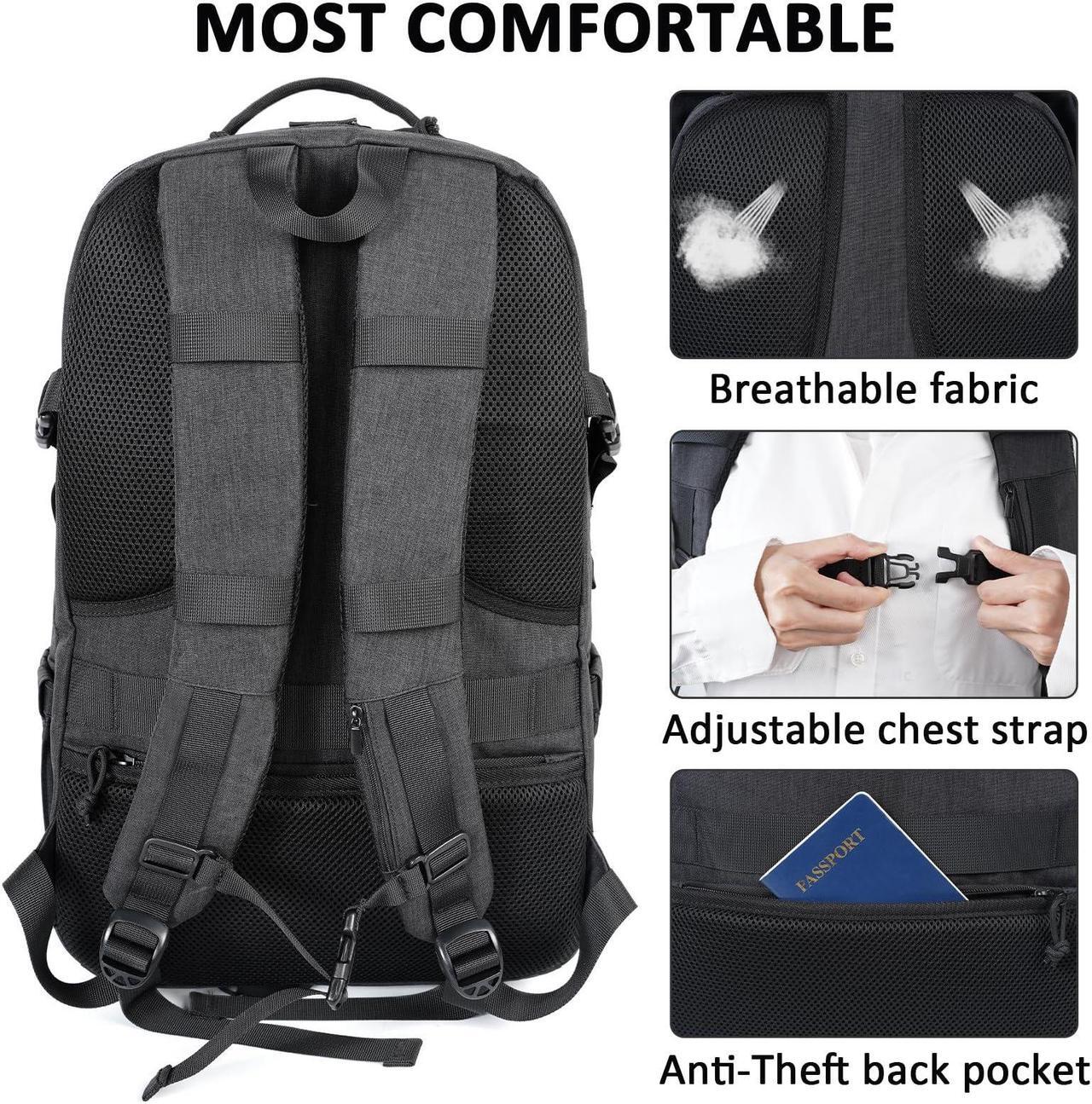 Alt view image 3 of 5 - MATEIN 17 inch Laptop Backpack, Large Military Tactical Backpack for Men TSA Approved, Water Resistant Gym Backpacks Computer Bag, Carry on Travel Rucksack for Work Army Camping Hiking