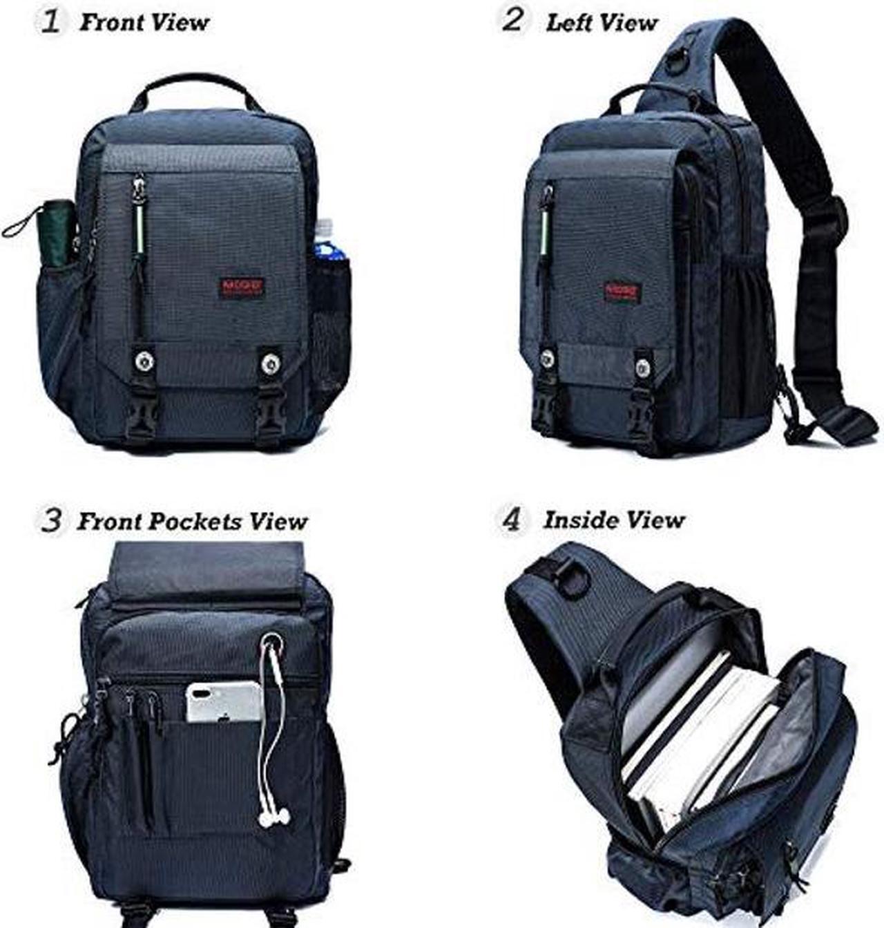 Alt view image 3 of 5 - NICGID Sling Bags Chest Shoulder Backpacks, 14.1'' Laptop Backpack Crossbody Messenger Bag Travel Outdoor Men Women
