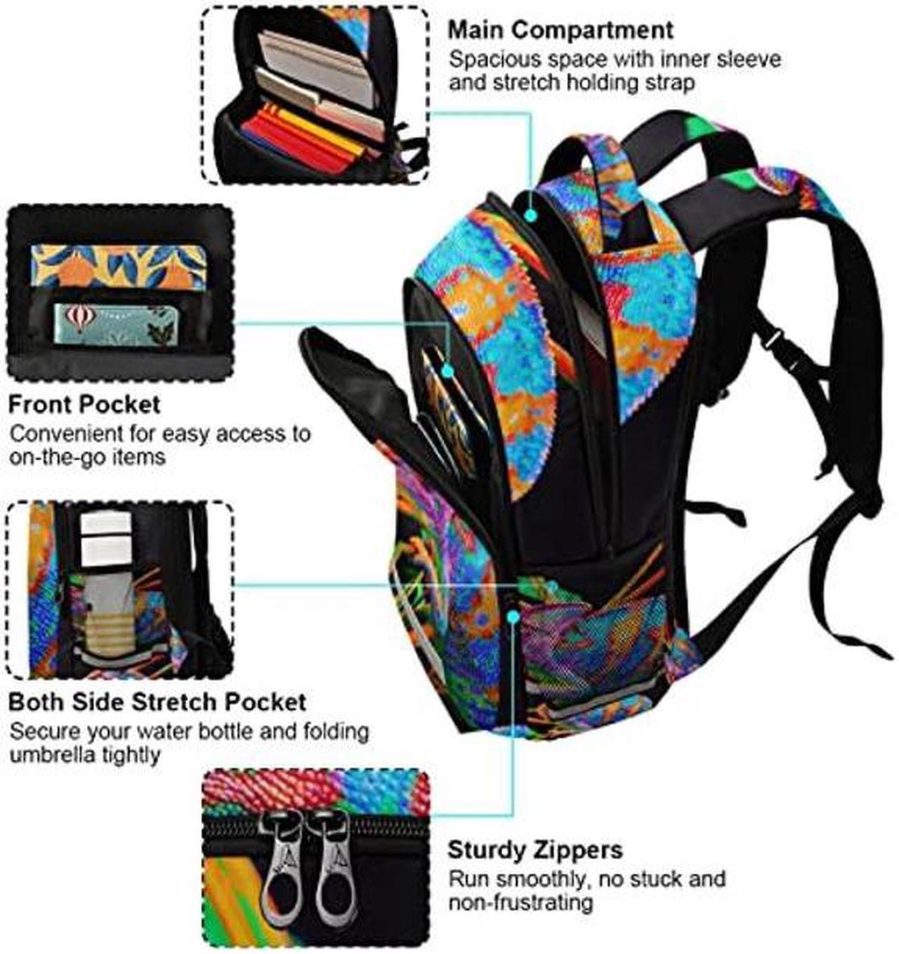 Alt view image 5 of 5 - panksolu Colorful Lizard Backpacks Travel Laptop Backpack School Bookbag Daypack for Men Women Teens Kids One Size...