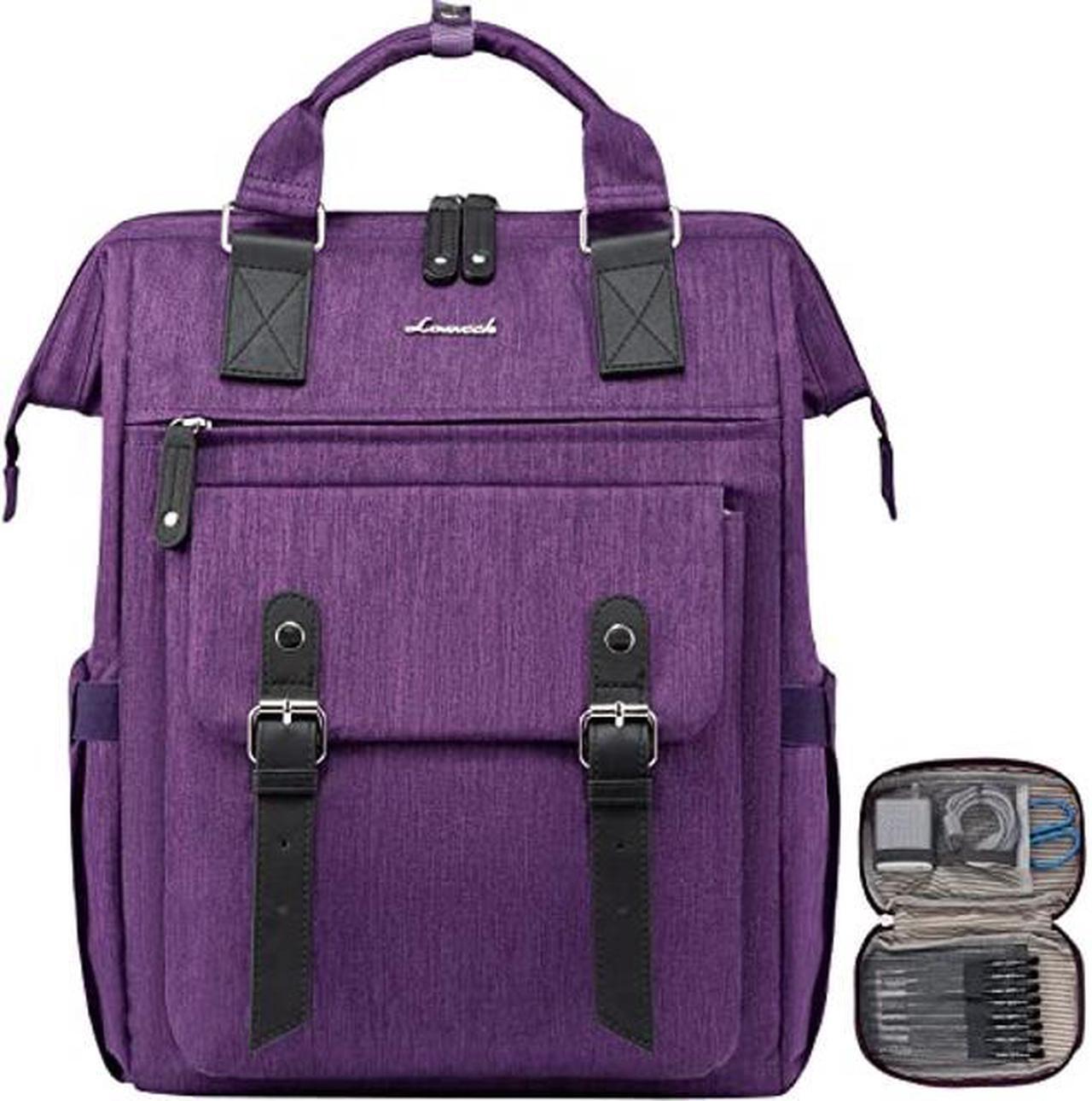 Main image of LOVEVOOK 17 inch Laptop Backpack for Women, Teacher Nurse Work Travel Backpacks Purse,Computer Bag with USB Charging Port, Purple