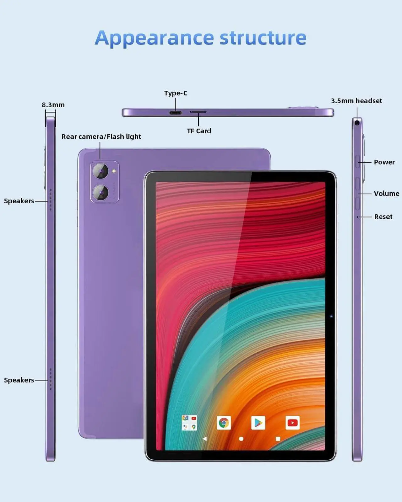 Alt view image 2 of 5 - JXCNSNW Android Tablet 10.1" inch, 4G LTE Dual SIM, 16GB RAM,256GB Storage,Supports Extend 1TB, IPS Touchscreen,Dual Camera, WiFi/WLAN/Bluetooth/GPS,TYD-109pro