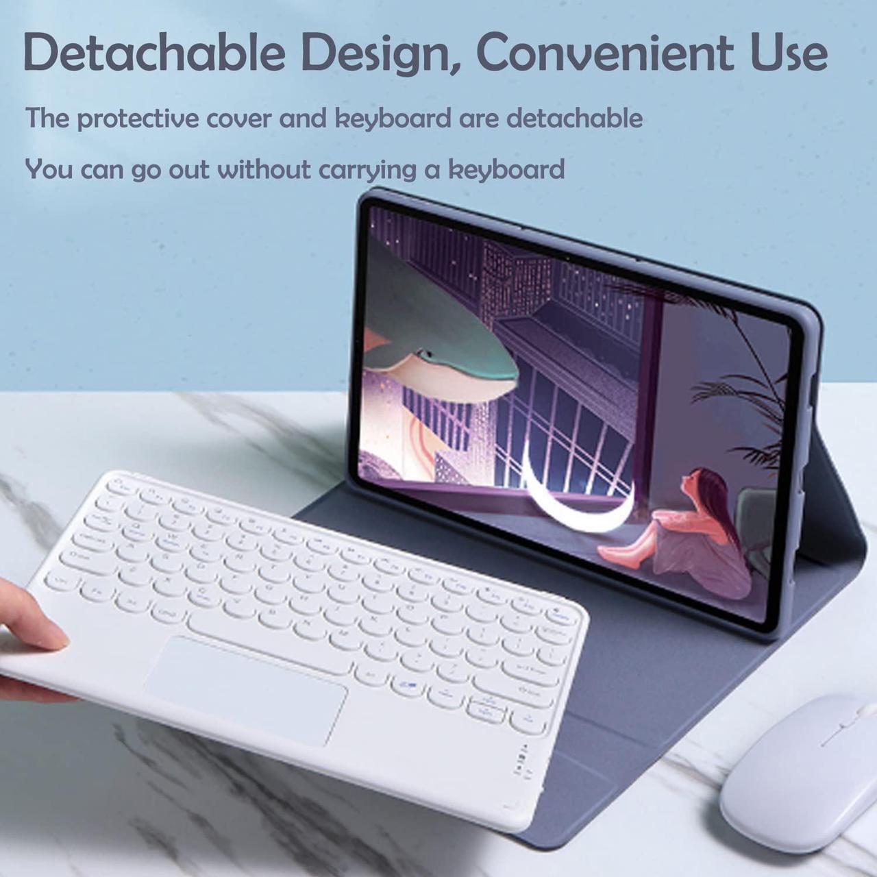 Alt view image 5 of 5 - QYiiD Keyboard Case with Mouse for Lenovo Tab P11 Pro 2nd Gen 11.2" 2022 (TB-132FU/ TB-138FC), Folio Keyboard Case Cover with Detachable Wireless Keyboard for Lenovo Tab P11 Pro Gen 2, Purple