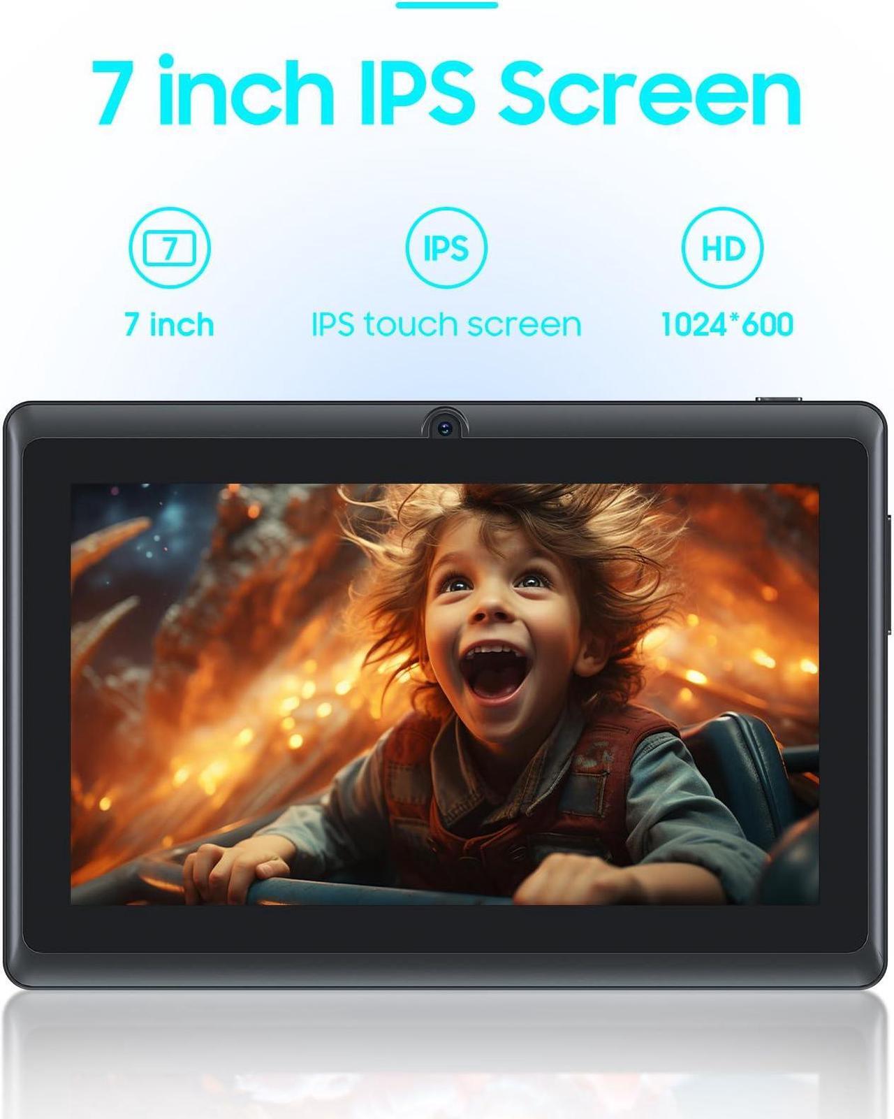 Alt view image 2 of 5 - PEICHENG Android 12 tablet 7 inch, 4GB RAM 32GB ROM Tablets, Quad-Core 1.5GHz Processor, Dual Camera,1024 x 600 IPS HD Display Screen,512GB Expand, WiFi, BT, 7" Tablet Black
