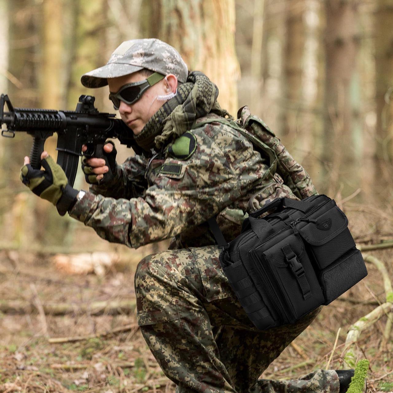 Alt view image 2 of 5 - Stypos Tactical Messenger Bag, Tactical Briefcase for Man Military Laptop Bag Messenger Shoulder Bag
