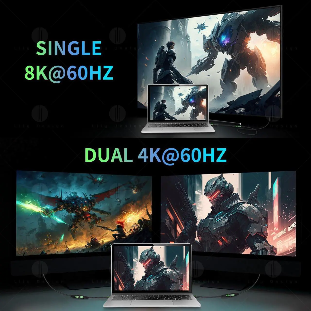 Alt view image 5 of 5 - UAYXILI USB 4 Cable Set Compatible with Thunderbolt 4/3 Cable,Support 240W Fast Charging Cable,40Gbps Data Transfer, 8K60hz Video,Thunderbolt 4 Cable for iPhone 15,Docking,Latop,SSD,Hub