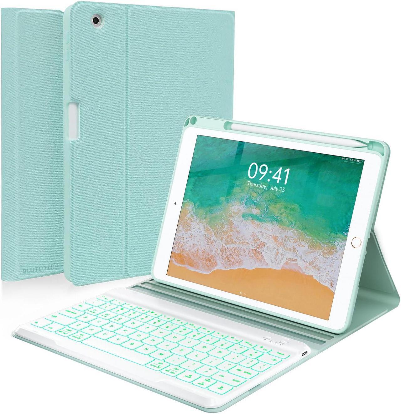 Main image of Keyboard case for iPad 5th/6th Generation 2017/2018, 9.7 Inch iPad Air 2 Case with Keyboard, Removable Wireless Backlit Keyboard Detachable, Folio Smart Cover, Tablet Case with Pencil Holder