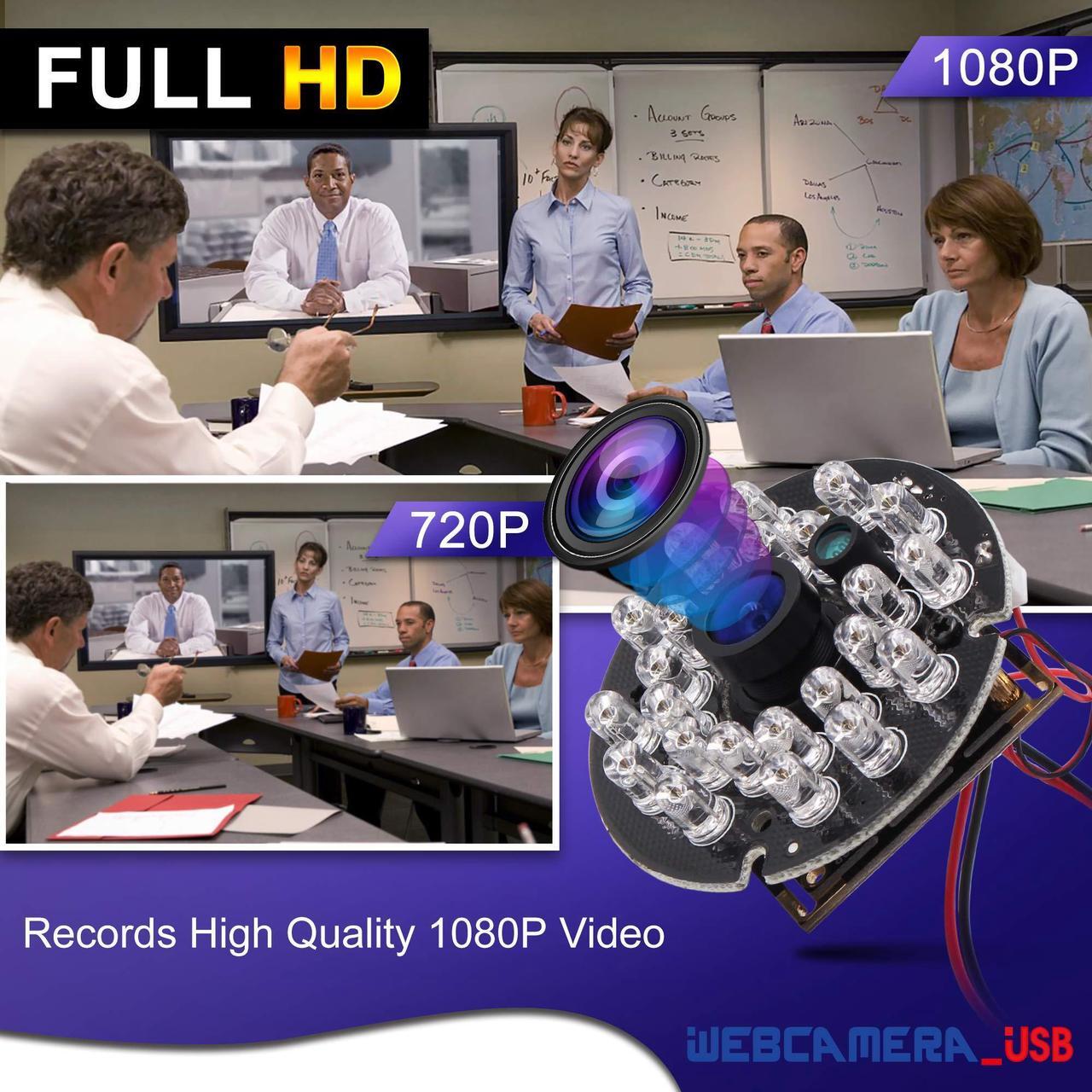 Alt view image 5 of 5 - 1080P Day Night Vision USB Camera Module IR Infrared Webcam Board 2.1mm Lens Wide Angle PC Camera Mini UVC USB2.0 Lightburn Camera High Speed 100fps Industrial Video USB with Camera for Computer