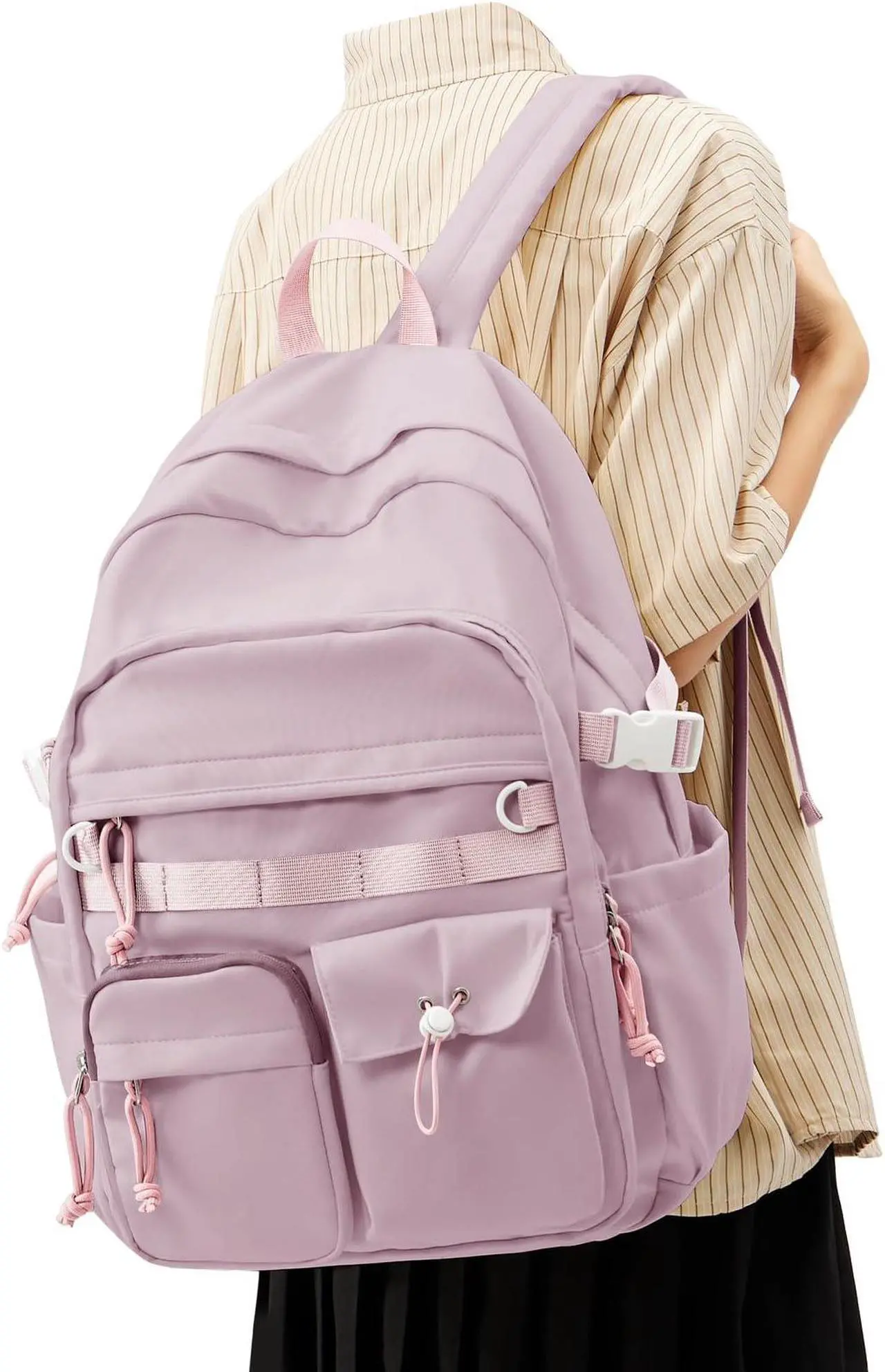 Main image of weradar Aesthetic College Backpack Women,Students Casual Travel Daypacks,High School Bookbags For Teen Girls,Cute School Backpack With Lots of Pockets(purple)