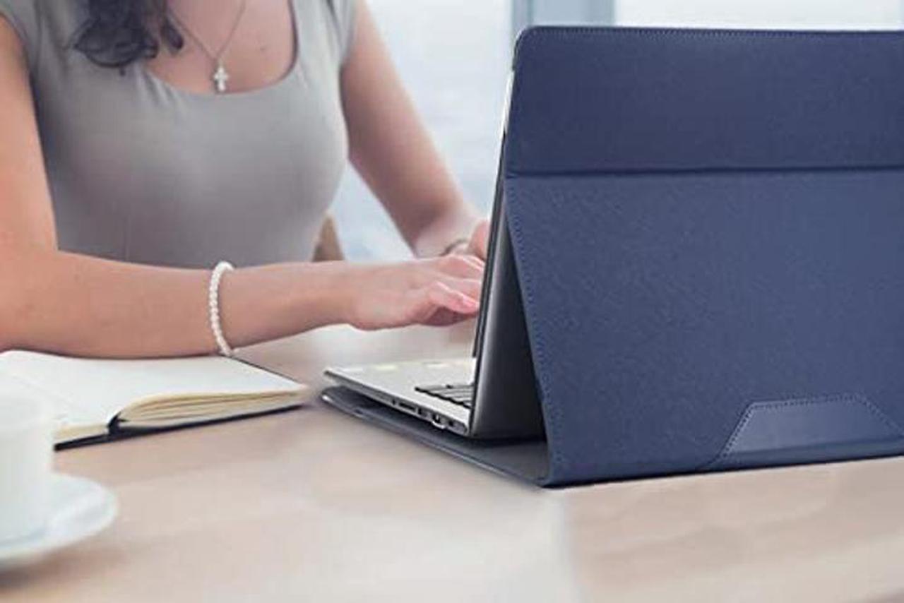 Alt view image 4 of 5 - Honeymoon Case Cover Compatible with 14" Samsung Galaxy Book 4/3 Pro[Not fit Galaxy Book4/3 360], PU Leather Folio Stand Protective Hard Shell Case,S043-Blue