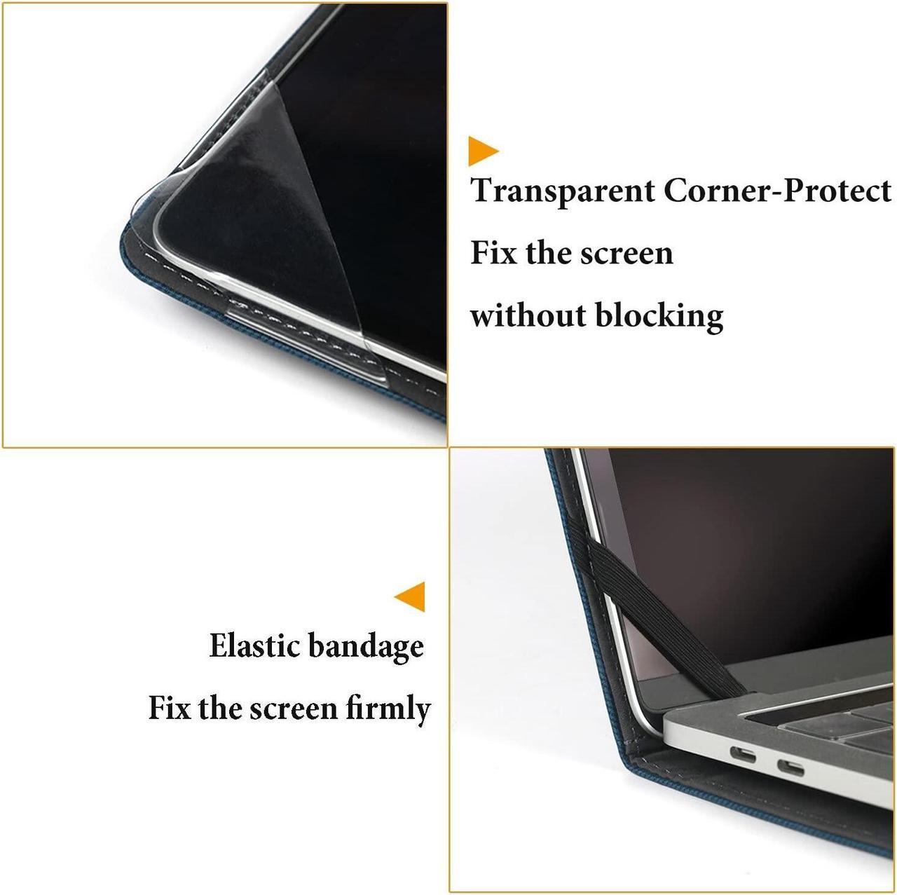 Alt view image 2 of 5 - Honeymoon Case Cover Compatible with 14" Samsung Galaxy Book 4/3 Pro[Not fit Galaxy Book4/3 360], PU Leather Folio Stand Protective Hard Shell Case,S043-Blue