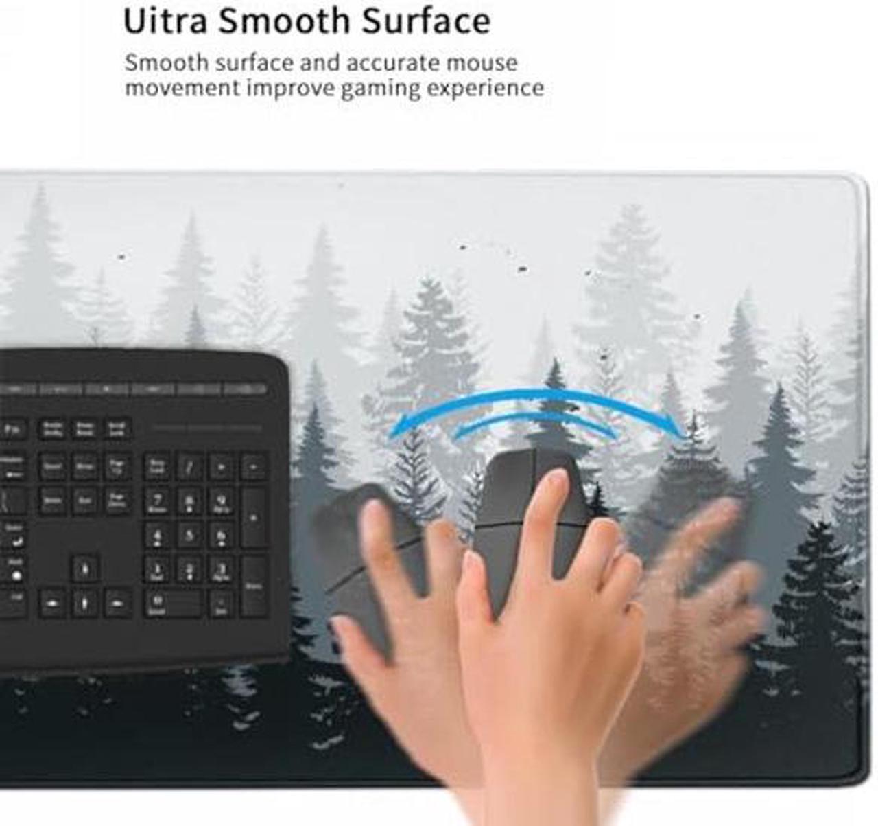 Alt view image 2 of 5 - AQQA 3XL Huge Mouse Pads Oversized (48''x24''),Gaming Mouse Mat Forest Background Pattern XXXL Large Mouse Mat Long Extended Desk Mat with Non-Slip Rubber for Laptop,Computer & PC,Tree