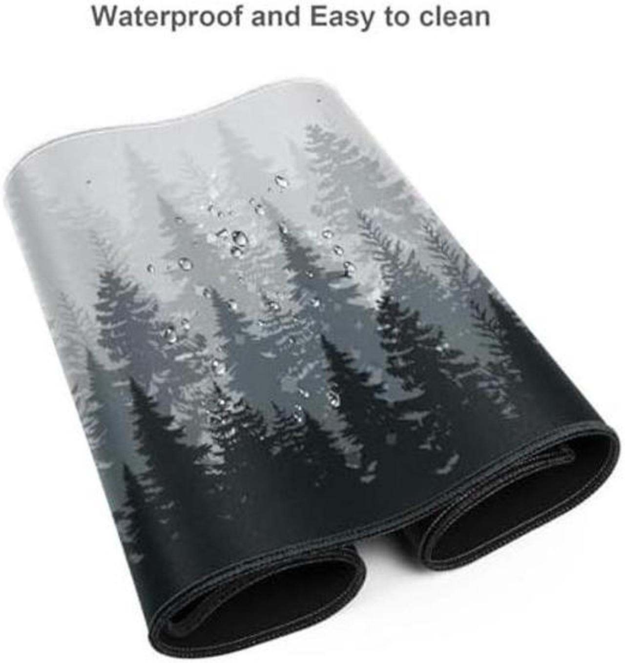 Alt view image 4 of 5 - AQQA 3XL Huge Mouse Pads Oversized (48''x24''),Gaming Mouse Mat Forest Background Pattern XXXL Large Mouse Mat Long Extended Desk Mat with Non-Slip Rubber for Laptop,Computer & PC,Tree