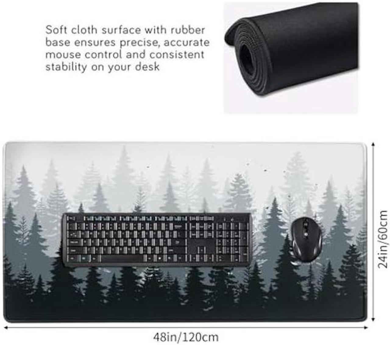 Alt view image 5 of 5 - AQQA 3XL Huge Mouse Pads Oversized (48''x24''),Gaming Mouse Mat Forest Background Pattern XXXL Large Mouse Mat Long Extended Desk Mat with Non-Slip Rubber for Laptop,Computer & PC,Tree