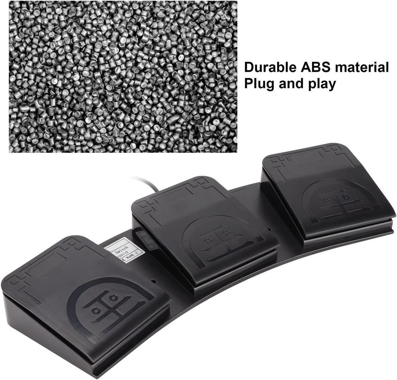 Alt view image 4 of 5 - USB Foot Switch,3 Key PC USB Triple Foot Switch Pedal,Three Program Computer Keyboard Mouse Game Action HID USB Foot Pedal,Support MIDI Multifunction Ergonomic Sensitive