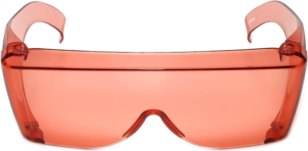 Alt view image 3 of 5 - Calabria 3000 3 Pack FL41 Pink Fitover Safety Glasses Wear Over Prescription Glasses, Migraine Glasses FL-41 Light Sensitivity Women Men Indoor Outdoor Blue Light Blocker Over Glasses Eye Protection
