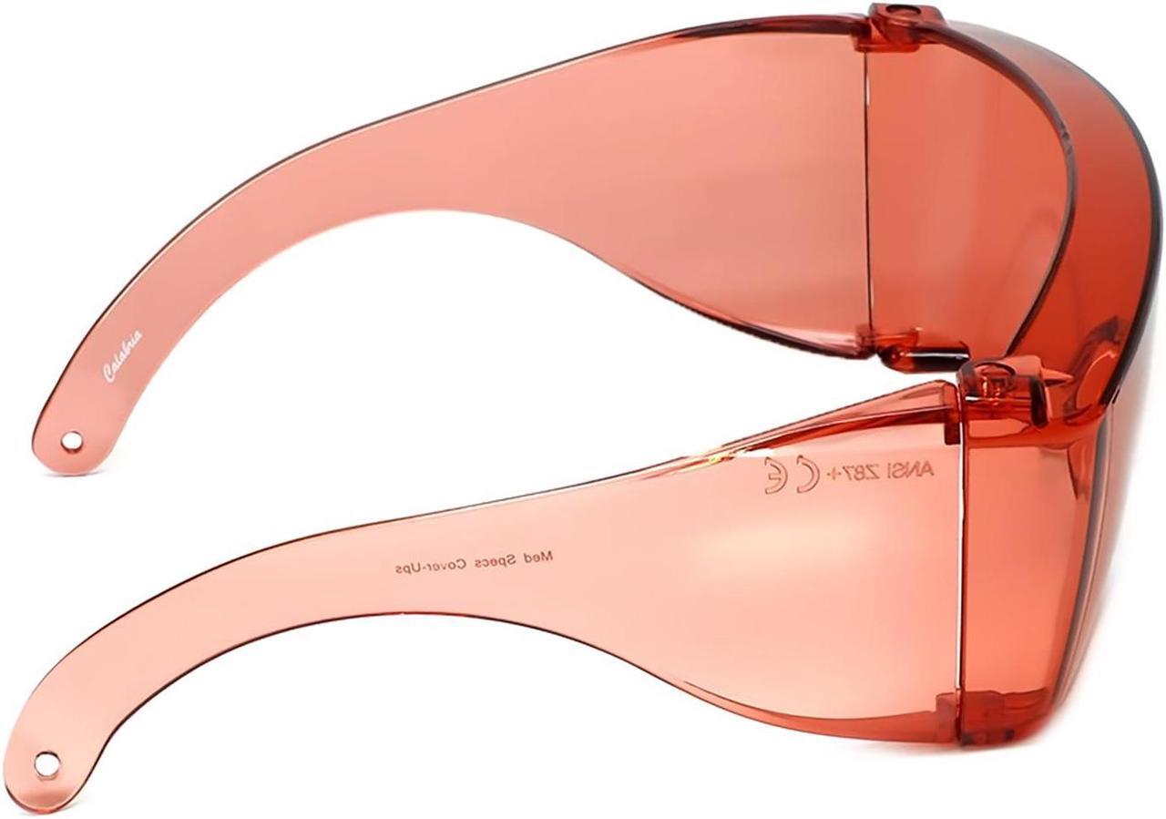 Alt view image 4 of 5 - Calabria 3000 3 Pack FL41 Pink Fitover Safety Glasses Wear Over Prescription Glasses, Migraine Glasses FL-41 Light Sensitivity Women Men Indoor Outdoor Blue Light Blocker Over Glasses Eye Protection