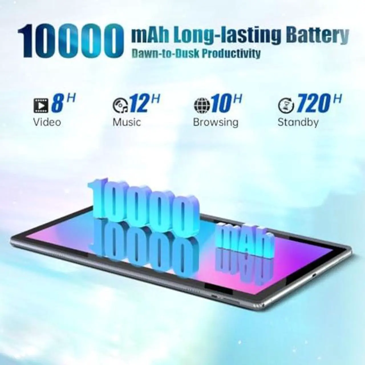 Alt view image 3 of 5 - 14.1 Inch Android 12 Large Tablet, Computer Tablets with 1920 * 1080 IPS HD Display, Large Screen Tablet 2023 with Bluetooth 4.1, 6+128GB, 512G TF Card Support and 10000mah Long Battery for Work/Study