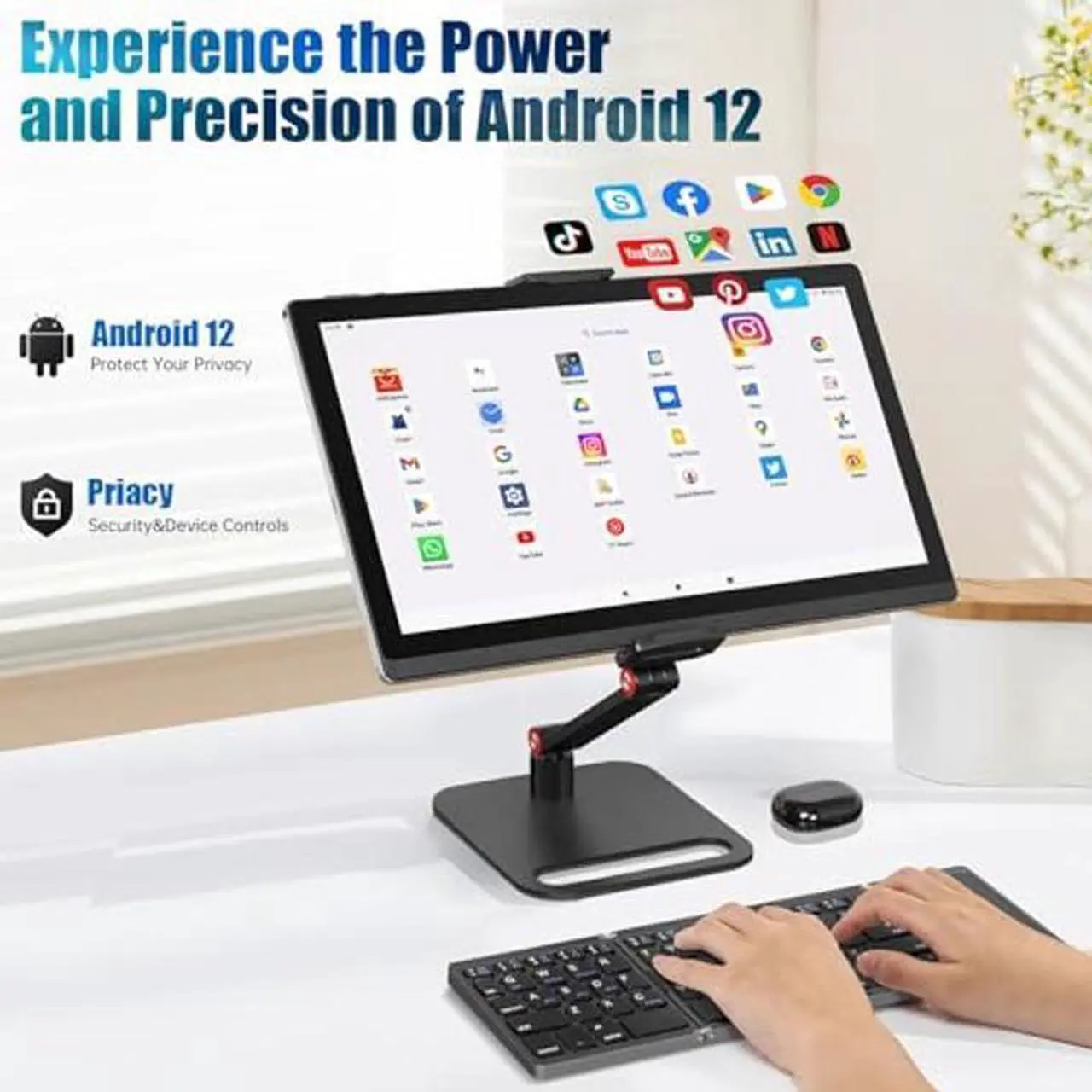 Alt view image 5 of 5 - 14.1 Inch Android 12 Large Tablet, Computer Tablets with 1920 * 1080 IPS HD Display, Large Screen Tablet 2023 with Bluetooth 4.1, 6+128GB, 512G TF Card Support and 10000mah Long Battery for Work/Study