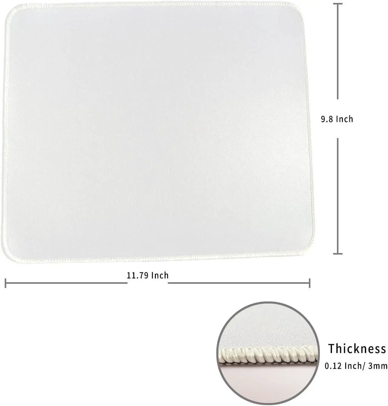 Alt view image 3 of 5 - Sublimation Mouse Pads Blanks, 20 pcs Bulk White Mouse Mat with Anti-Slip Rubber Base and Stitched Edges, Easy Gliding, Heat Press Printing Crafts Accessory, Personalized DIY Custom Desk Gaming Mat