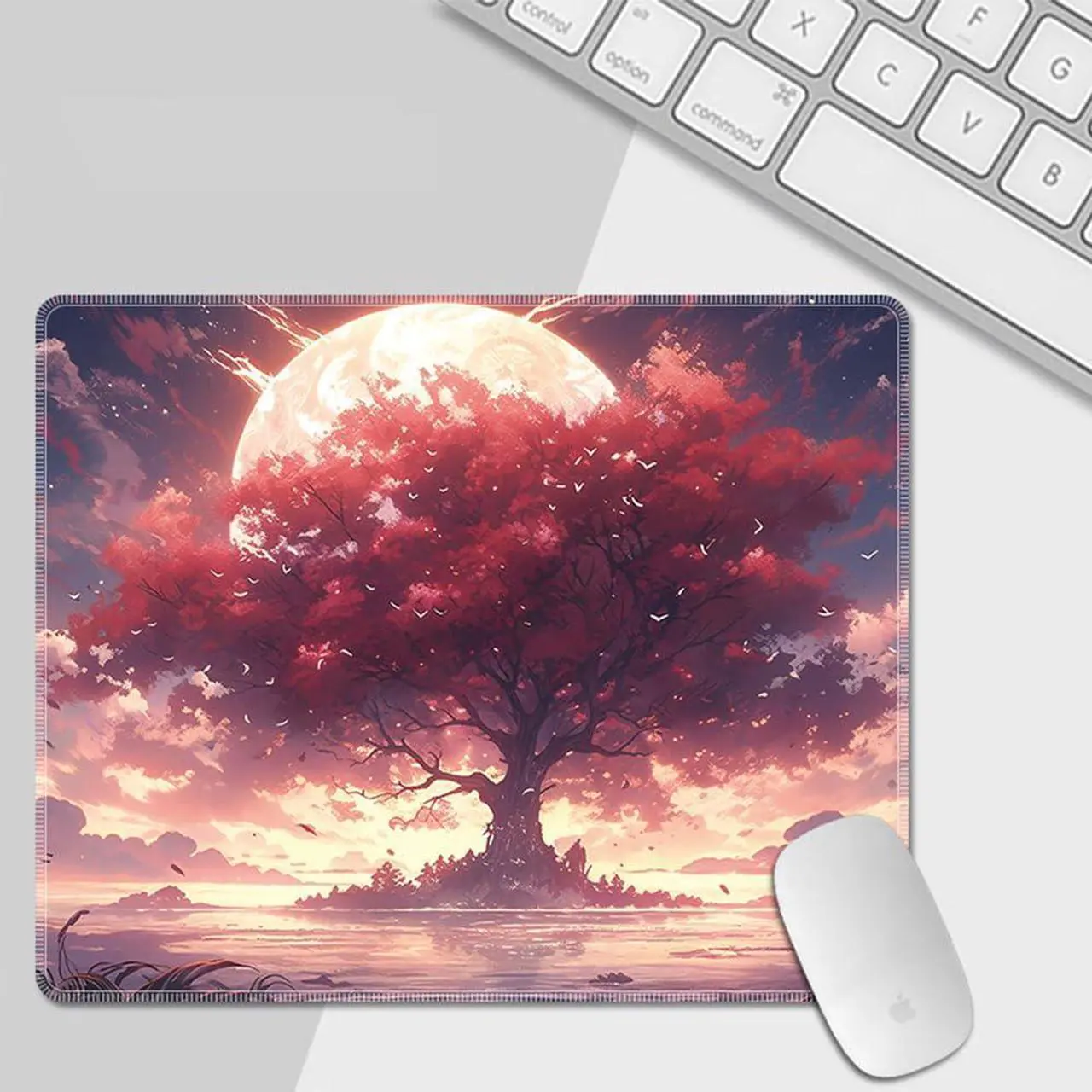 Alt view image 4 of 5 - Sublimation Mouse Pads Blanks, 20 pcs Bulk White Mouse Mat with Anti-Slip Rubber Base and Stitched Edges, Easy Gliding, Heat Press Printing Crafts Accessory, Personalized DIY Custom Desk Gaming Mat