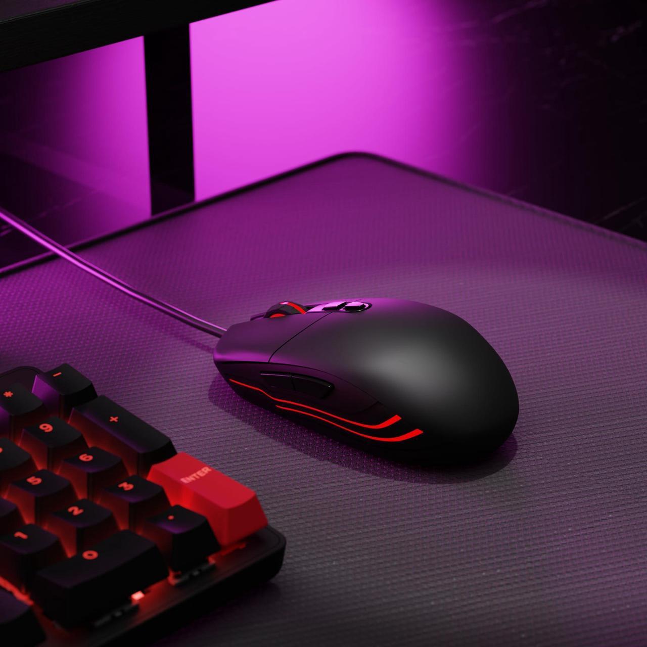 Alt view image 3 of 5 - LEMOKEY X2 QMK/VIA Custom Gaming Keyboard and Mouse Combo, Programmable 104 Keys Full Size Layout Gasket Mount, Red Backlight Wired Mechanical Keyboard with Red Switches for Mac/Windows/Linux
