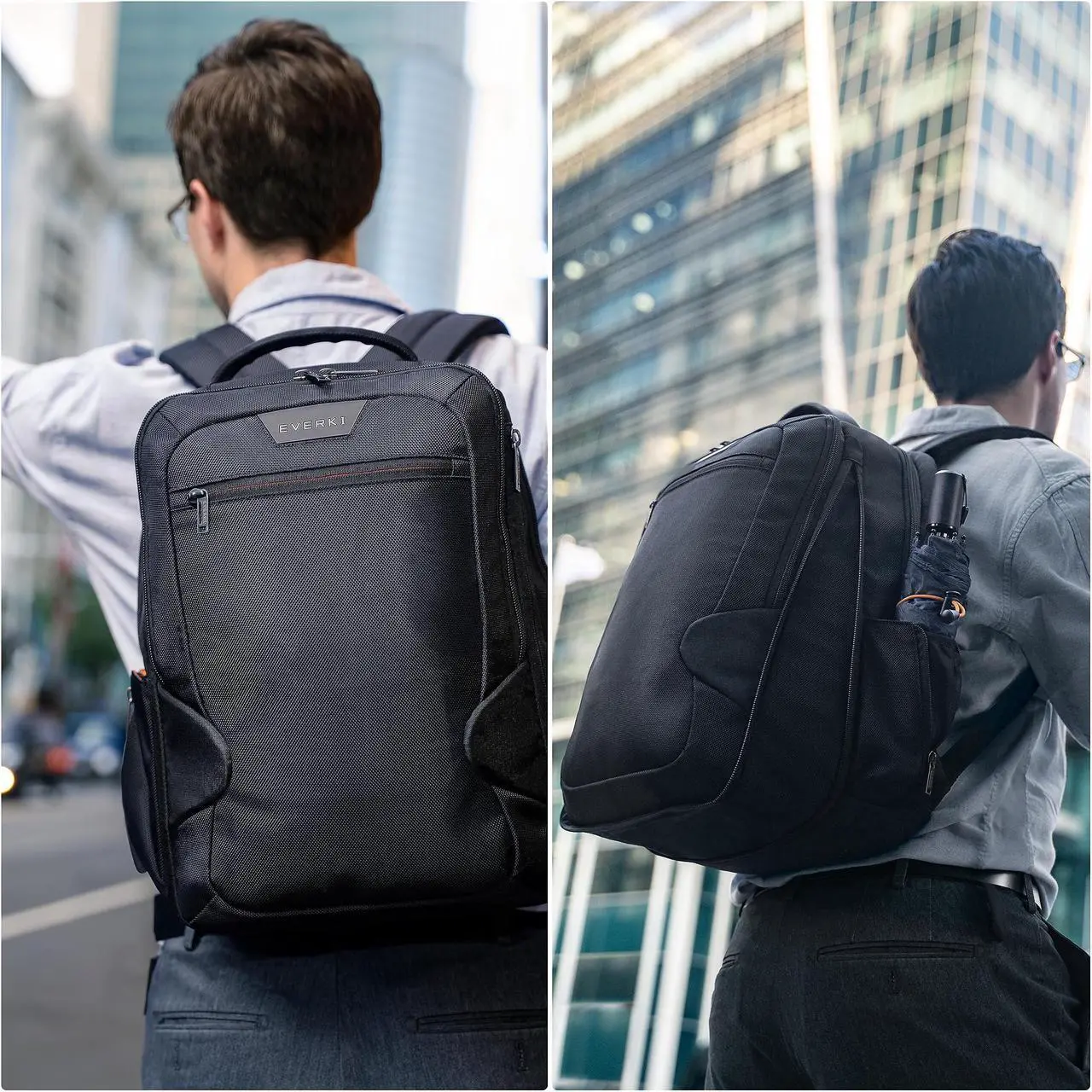 Alt view image 3 of 5 - Everki Studio Expandable 15 Inch MacBook & Laptop Backpack for Men & Women, Travel Friendly Backpack, Professional Office Backpack for Men, Bookbag and Computer Backpack, Offers 26L Capacity - Black