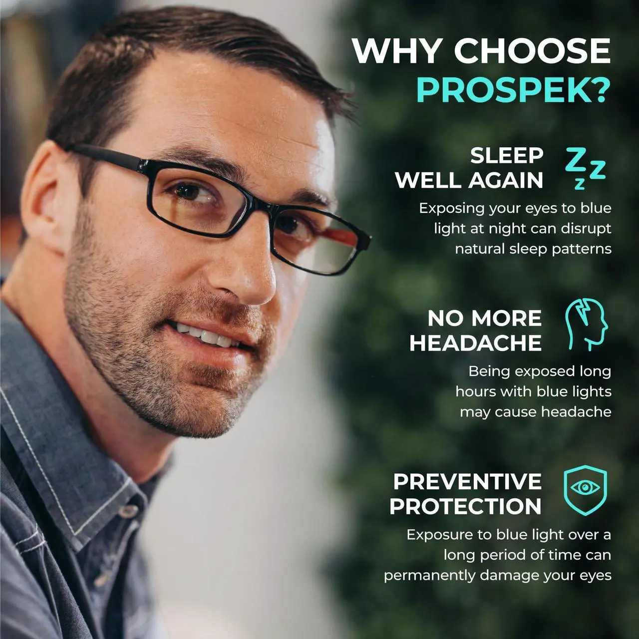 Alt view image 5 of 5 - PROSPEK Blue Light Reading Glasses for Men and Women, Computer Reading Glasses 1.25 with Blue Light Protection and Clear Lens, Anti Eyestrain Glasses