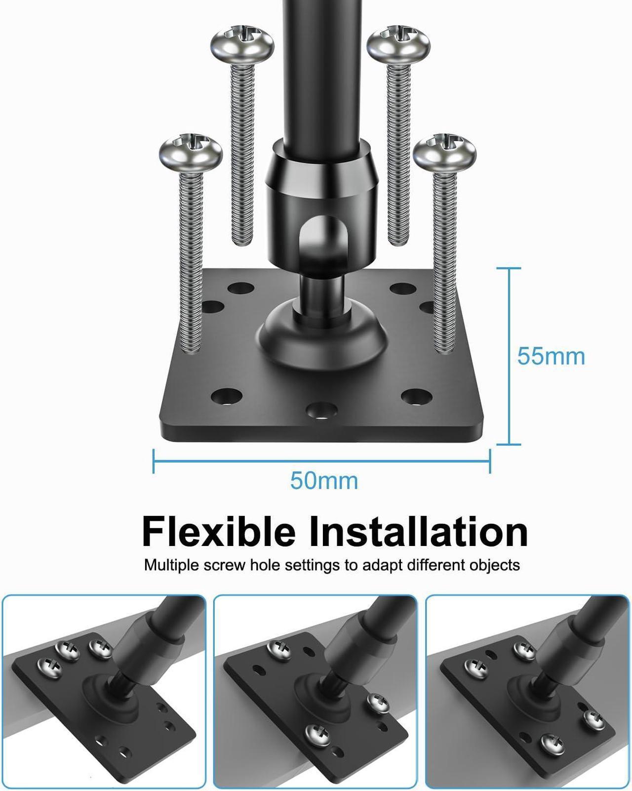Alt view image 5 of 5 - woleyi Drill Base Tablet Mount for Truck - [Metal Long Arm] Heavy Duty Truck Tablet Holder Dashboard Car Mount for Commercial Vehicles, Semi Trucks, for 4.7-13" iPad Pro, Air, Mini, Galaxy Tab, Z Fold