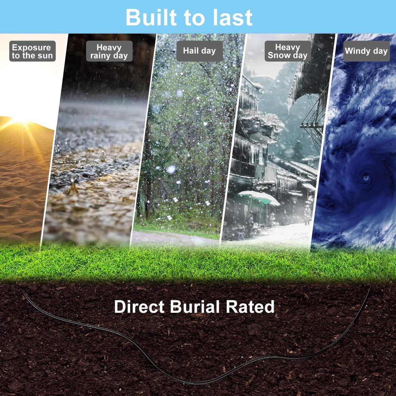 Alt view image 5 of 5 - Abireiv Cat6 Outdoor Ethernet Cable 300ft,Outdoor Shielded Grounded UV Resistant Waterproof Buried-able Network Cord Compatible for Ca6/Cat5/Cat5e,for Game,Router,LAN,TV