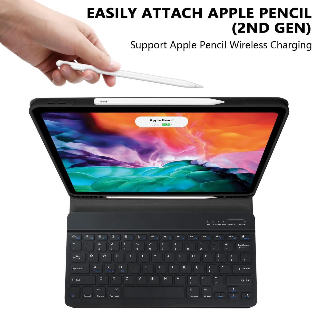 Alt view image 5 of 5 - aMZCaSE for iPad 13-inch M2(2024) Pro 12.9 Case with Keyboard for iPad Pro 12.9 inch(6th,5th,Gen),Bluetooth Magnetic Detachable Wireless Keyboard and Pencil Holder for iPad Air 13 inch Keyboard,Black