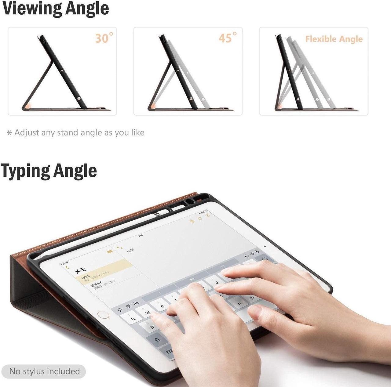 Alt view image 4 of 5 - Antbox Case for iPad 9th Generation/iPad 8th Generation with Pencil Holder Vegan Leather Smart Cover for iPad 10.2'' 9th/8th/7th Gen (Brown)