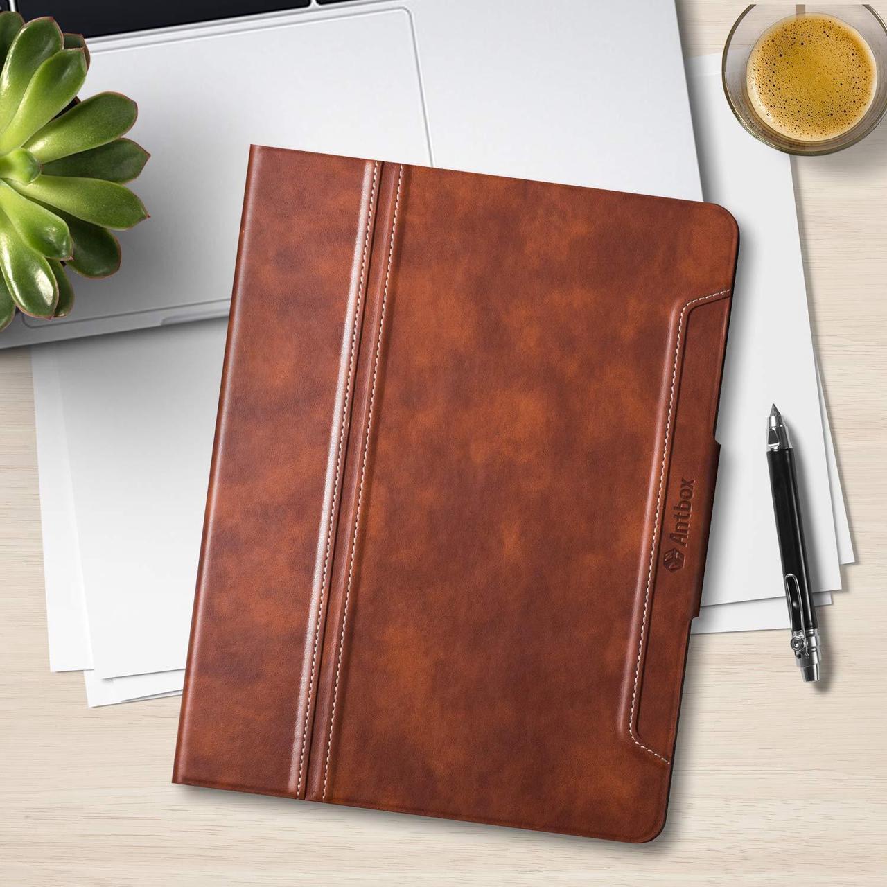 Alt view image 3 of 5 - Antbox Case for iPad 9th Generation/iPad 8th Generation with Pencil Holder Vegan Leather Smart Cover for iPad 10.2'' 9th/8th/7th Gen (Brown)