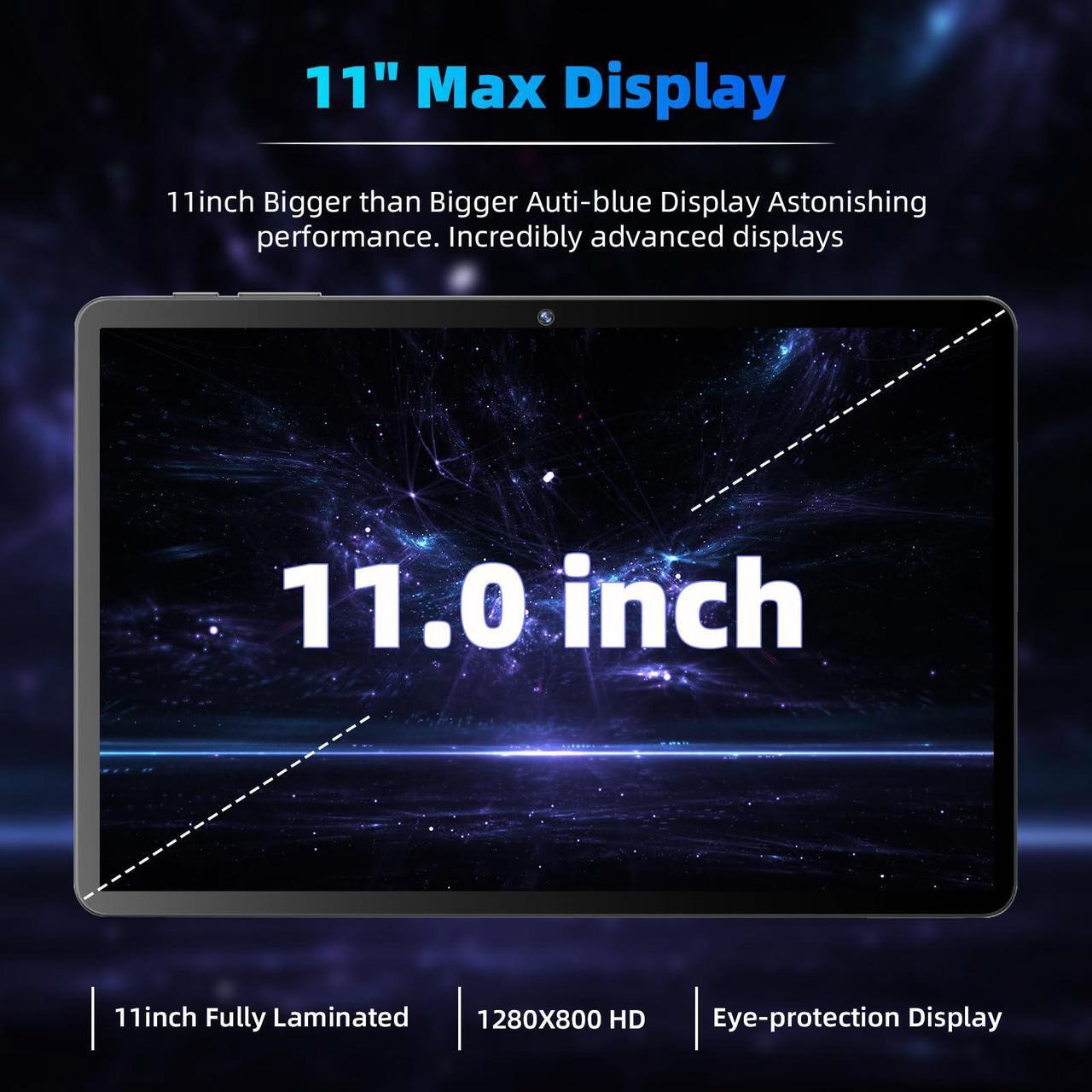 Alt view image 5 of 5 - COLORROOM 2024 Newest Android 14 Tablet, 11inch Tablet PC, 12GB+128GB+512GB Expand, Support Face Unlock,18W Fast Charging+8000mAh Big Battery, Octa-core CPU,WiFi6, BT5.0,Touchscreen Tableta (Black)