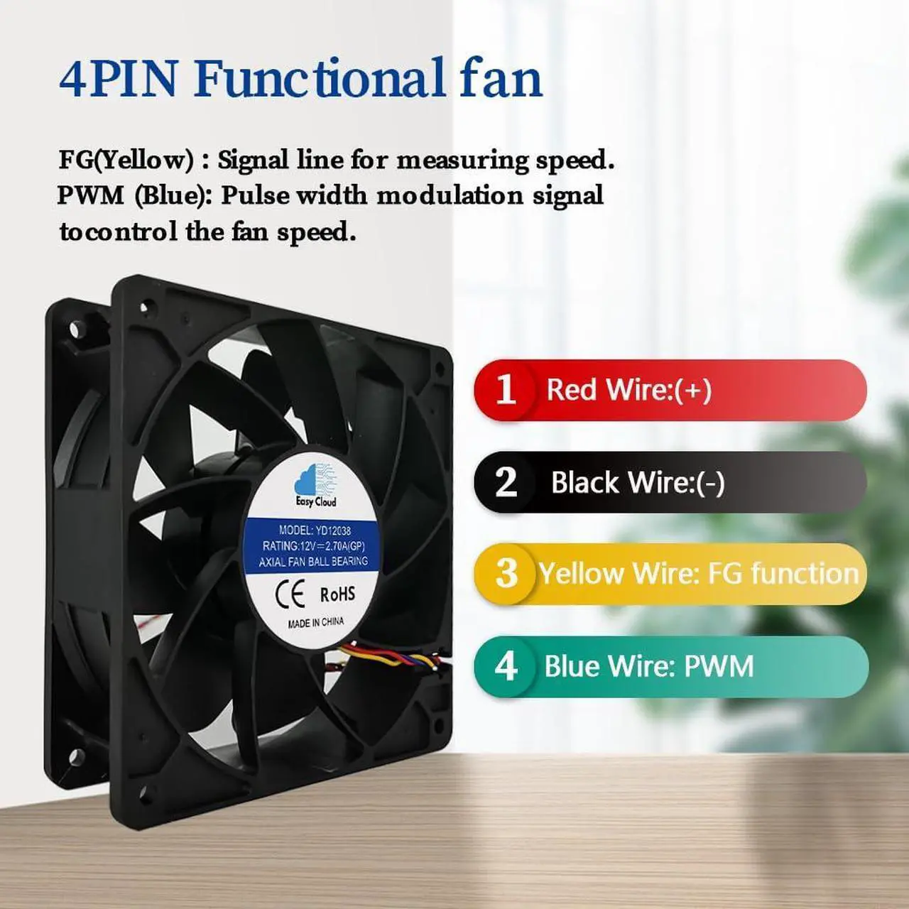 Alt view image 2 of 5 - Mining Fan for Antminer S19/S17+/T17/S9/S19J Miner Mining Machine, Ball Bearings 6000RPM High Speed Replacement Miner Cooling Fan,120x38mm, 4Pin, DC12V, 2.7A - 10 PACK