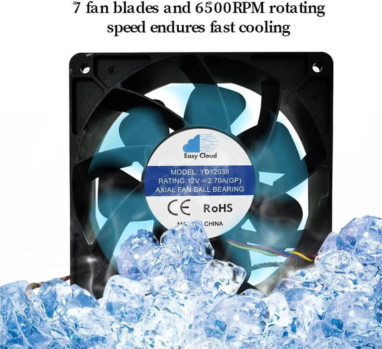 Alt view image 3 of 5 - Mining Fan for Antminer S19/S17+/T17/S9/S19J Miner Mining Machine, Ball Bearings 6000RPM High Speed Replacement Miner Cooling Fan,120x38mm, 4Pin, DC12V, 2.7A - 10 PACK