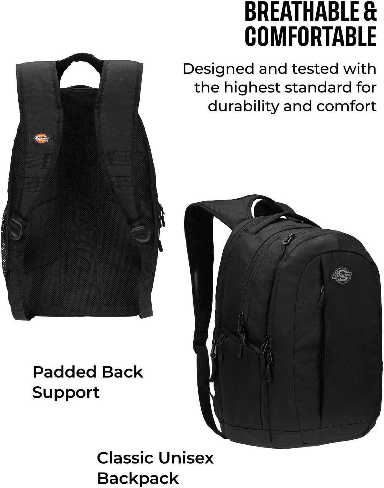 Alt view image 3 of 5 - Dickies Large Laptop Backpack for Men Women, Water Resistant College Computer Bag for School Travel Work, Fits 15.6 Inch Notebook (Black)