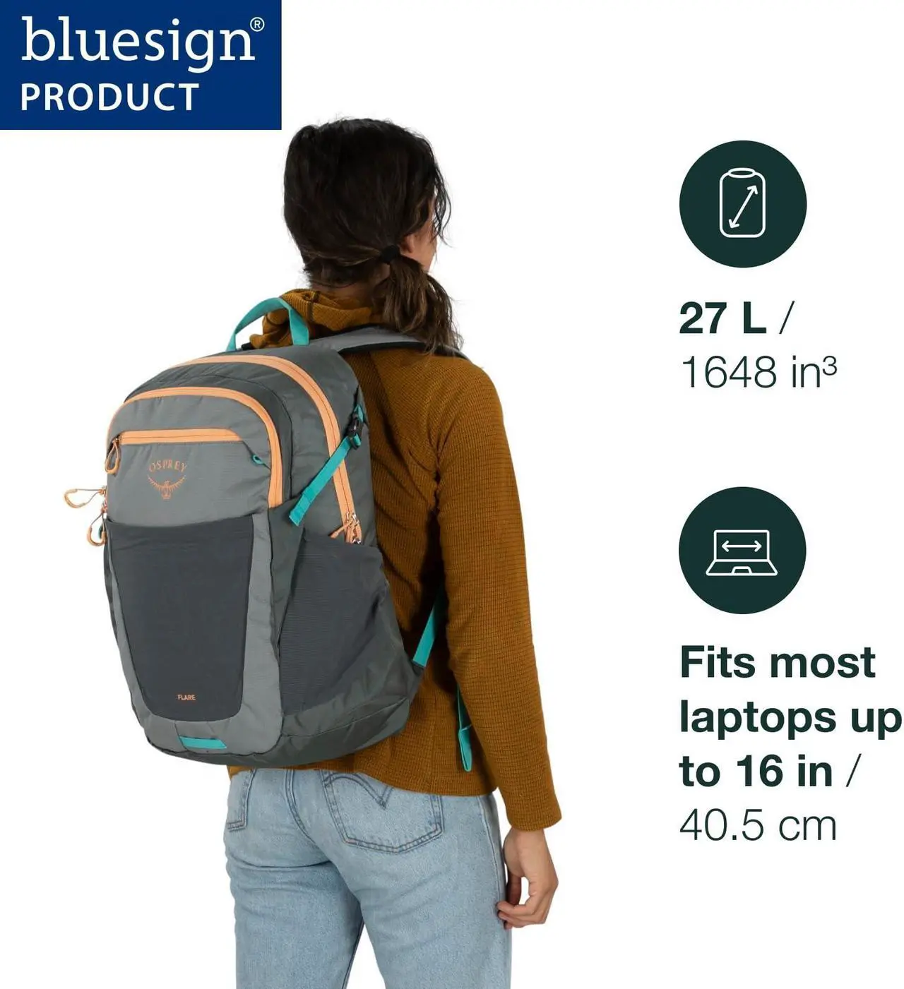 Alt view image 2 of 5 - Osprey Flare Everyday Laptop Backpack, Black