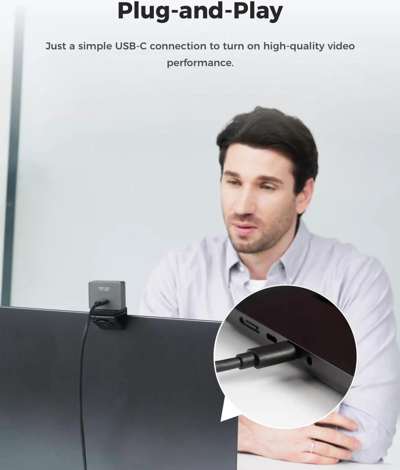 Alt view image 4 of 5 - OBSBOT Meet 2-4K Webcam for PC with 1/2" Sensor, AI Framing & Autofocus, Beauty Mode, Lightweight, Gesture Control, HDR, Dual Microphone, 60 FPS, Web Cam for Streaming, Meeting, Gaming. (Space Grey)