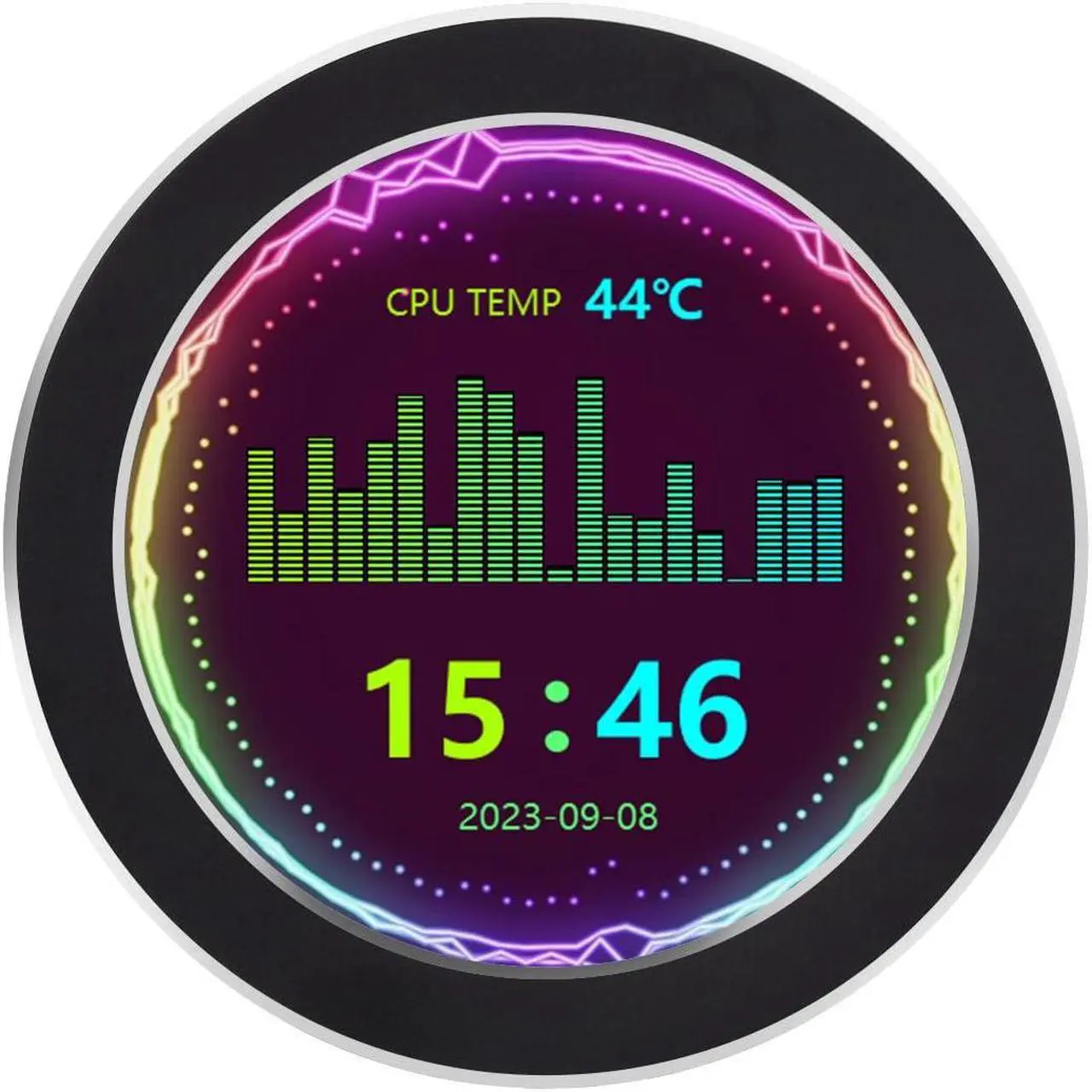 Main image of waveshare 2.8inch CPU/GPU Cooler Round LCD Display, AIO Computer Temp Monitor for Water Cooling Systems, PC Sensor Panel for PC Computer Accessories in Side Prebuilt Gaming PC Parts, Black