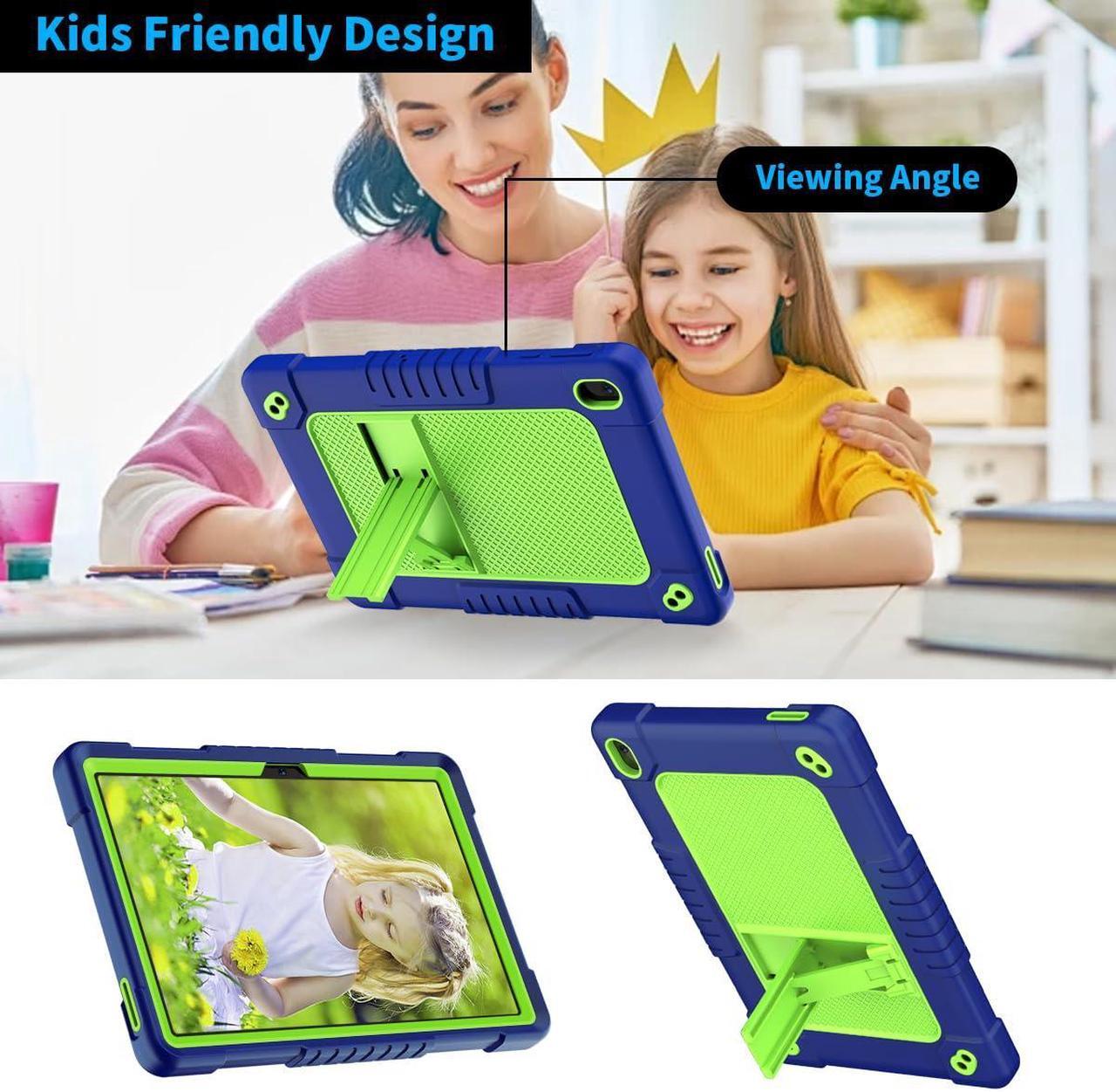 Alt view image 3 of 5 - Kebiory for Walmart Onn 10.1 2024 Tablet Case Shockproof for Kid Kids Friendly Case Built in Shoulder Strap Stand+2 Pcs Screen Protector for Walmart Onn 10.1 2024 Model 100135925 (Navygreen+2Pcs)