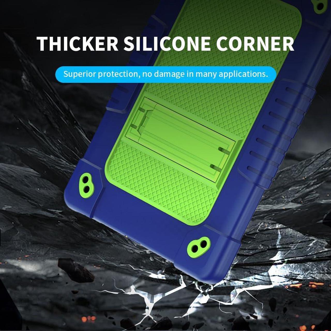Alt view image 5 of 5 - Kebiory for Walmart Onn 10.1 2024 Tablet Case Shockproof for Kid Kids Friendly Case Built in Shoulder Strap Stand+2 Pcs Screen Protector for Walmart Onn 10.1 2024 Model 100135925 (Navygreen+2Pcs)