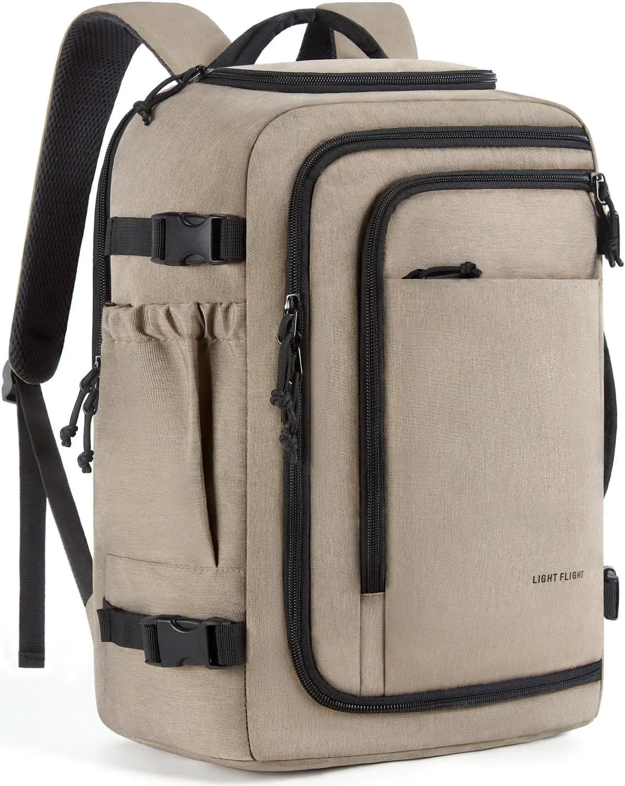 Main image of LIGHT FLIGHT Travel Backpack, TSA Friendly Flight Approved Carry on Backpack Water-resistant Lightweight Business Large Weekender Bag Casual Daypack 17.3" Laptop Backpack for Men Women, Brown
