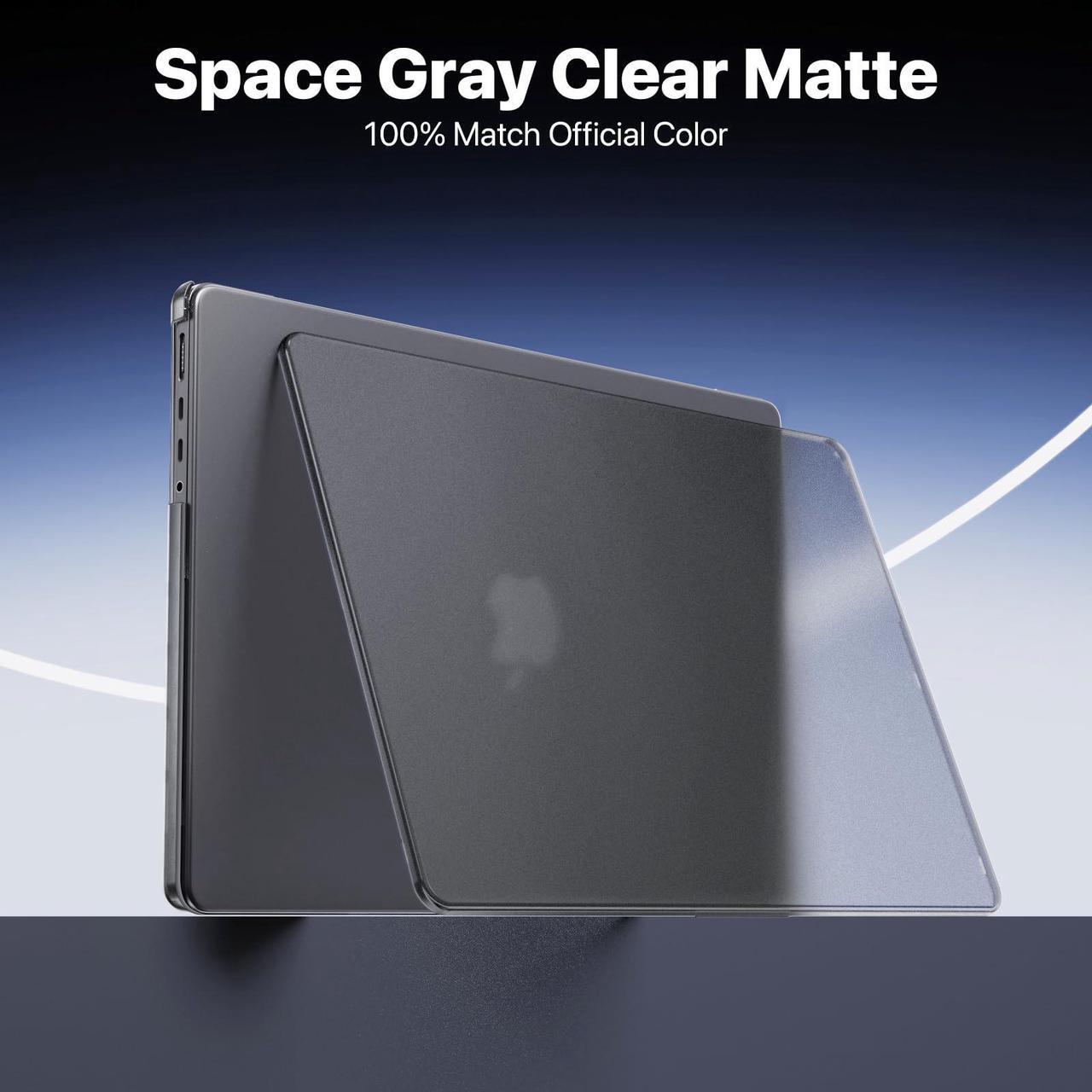 Alt view image 4 of 5 - Macaset for MacBook Pro 14 inch Case M4 2024-2021 M3 M2 M1 Pro/Max [Original Space Gray] [Corner Protective] Matte Clear Hard Shell Case Cover Laptop A3401 A3185 A3112 A2992 A2918 A2779 A2442