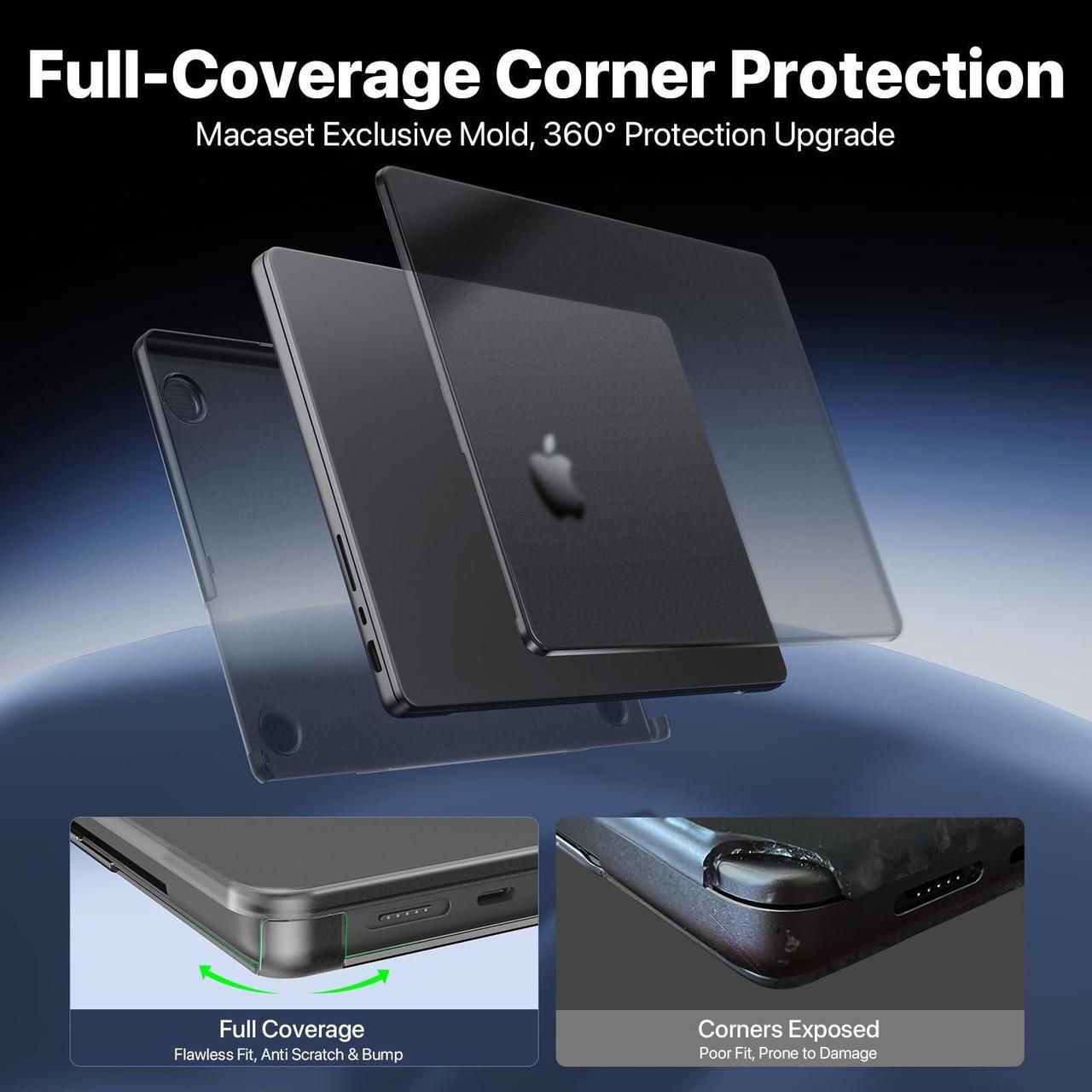 Alt view image 5 of 5 - Macaset for MacBook Pro 14 inch Case M4 2024-2021 M3 M2 M1 Pro/Max [Original Space Gray] [Corner Protective] Matte Clear Hard Shell Case Cover Laptop A3401 A3185 A3112 A2992 A2918 A2779 A2442