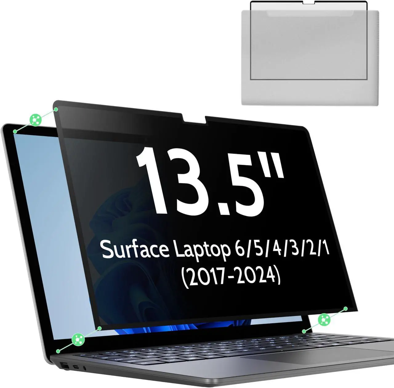 Main image of Nano 13.5 Inch Privacy Screen for Microsoft Surface Laptop 6/5/4/3/2/1, Removable Film Anti-Spy Filter Black Security Protector, Anti Glare Blue Light Shield Matte Screen Guard