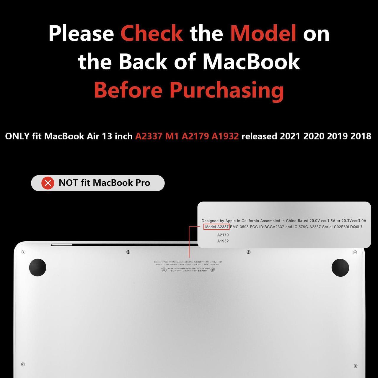 Alt view image 2 of 5 - MEEgoodo for MacBook Air 13 inch Case 2021 2020 2019 2018, Kickstand Cover Fit Model A2337 M1 A2179 A1932, PU Leather Laptop Hard Shell with TPU Keyboard & Webcam Cover & OTG Adapter,Black
