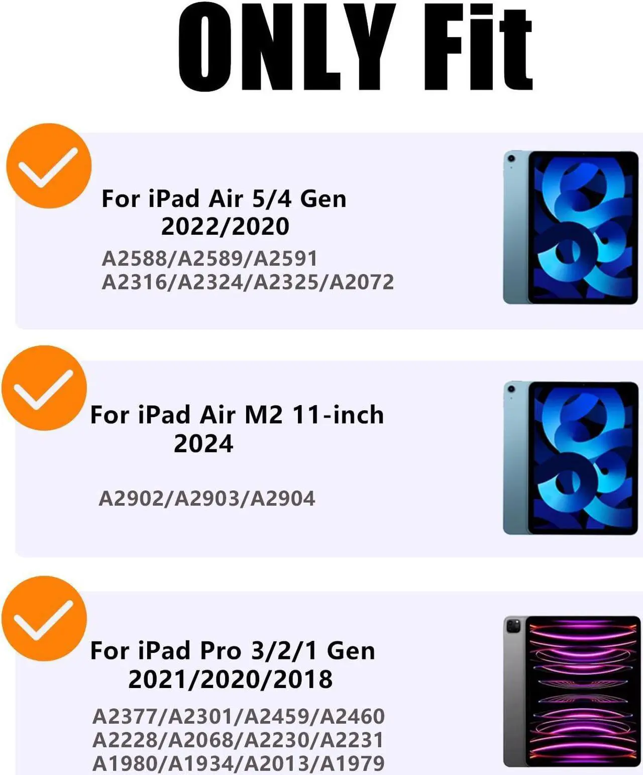 Alt view image 2 of 5 - Miieadoo iPad Air 5th/4th Gen Keyboard Case with trackpad, Support iPad Air 11 inch M2 Pro 11"- Detachable Case 10.9/11 inch with Pencil Holder (Black, iPad Air 11 inch M2 2024/iPad Air5/Air4/Pro11)