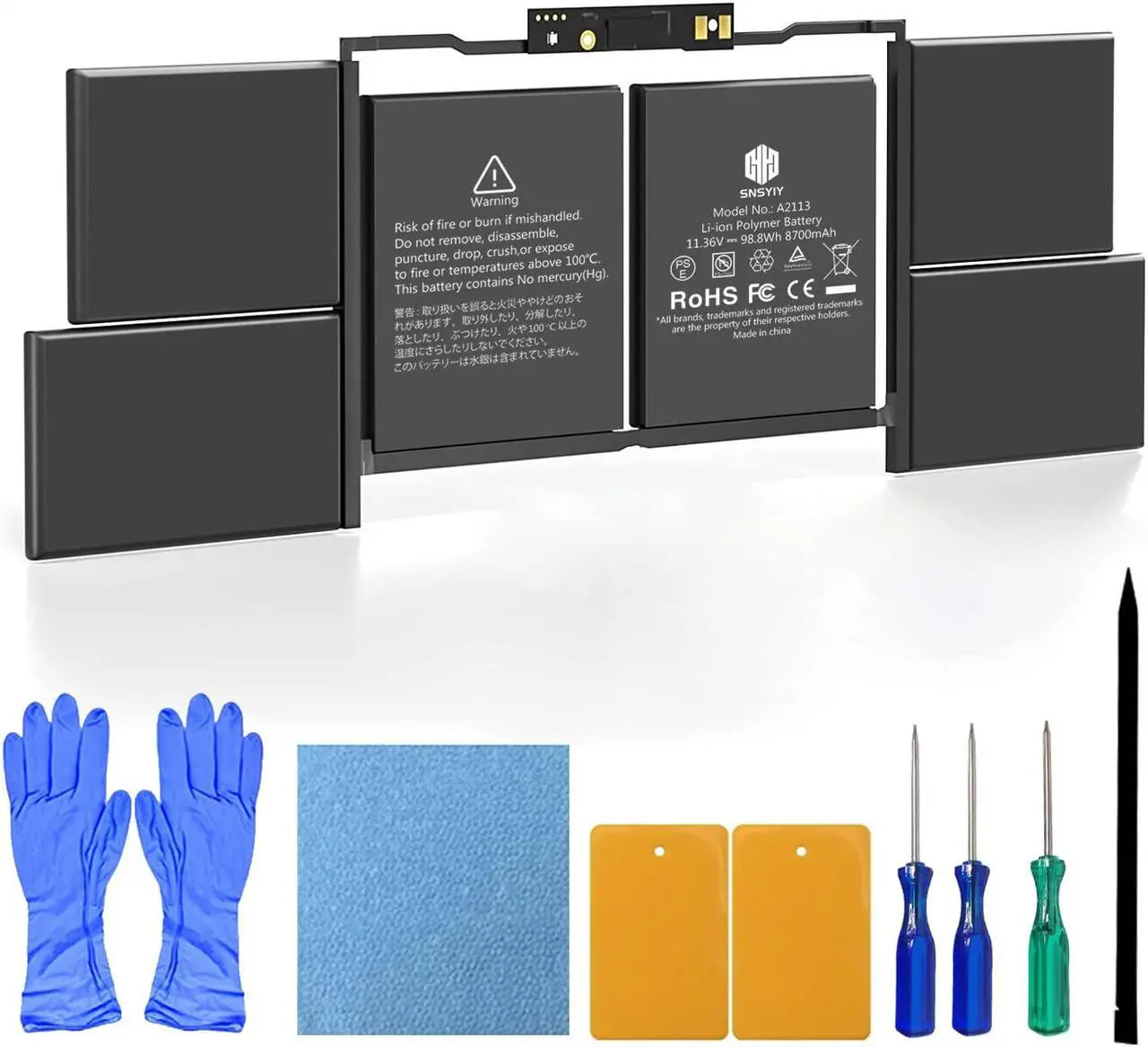 Main image of A2141 MacBook Pro Battery Replacement, A2113 Battery for MacBook Pro 16 Inch A2141 Retina Series (Year 2019 2020) (EMC 3347, MVVL2 MVVL2LL/A MVVM2 MVVM2LL/A MVVJ2 MVVJ2LL/A MVVK2 MVVK2LL/A 8700mAh)