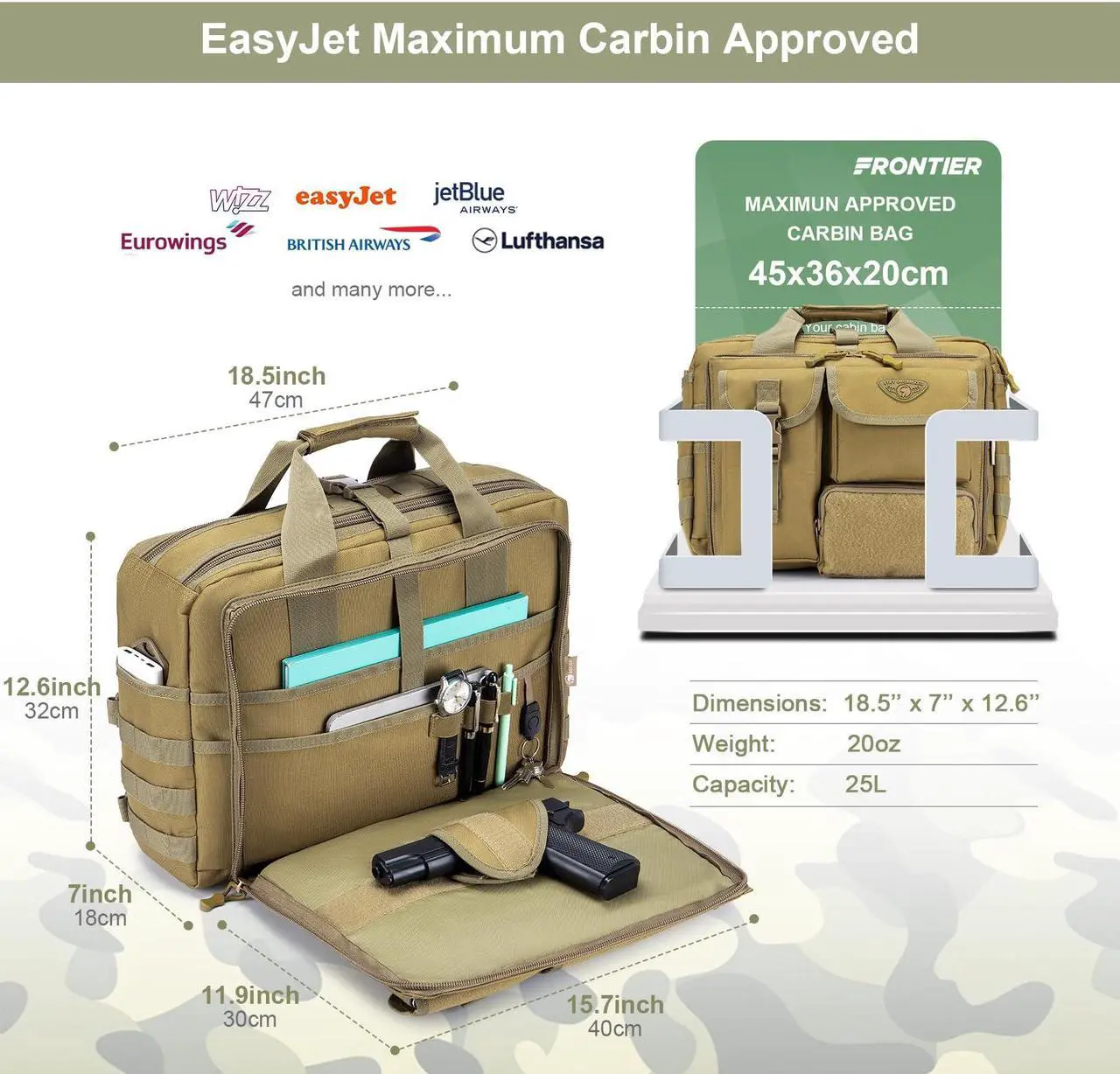 Alt view image 3 of 5 - Stypos Tactical Messenger Bag, Tactical Briefcase for Man Military Laptop Bag Messenger Shoulder Bag